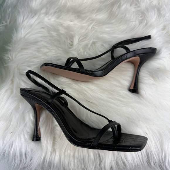 JLO Jennifer Lopez x REVOLVE Leslie Sandal in Black Croc - Picture 5 of 8